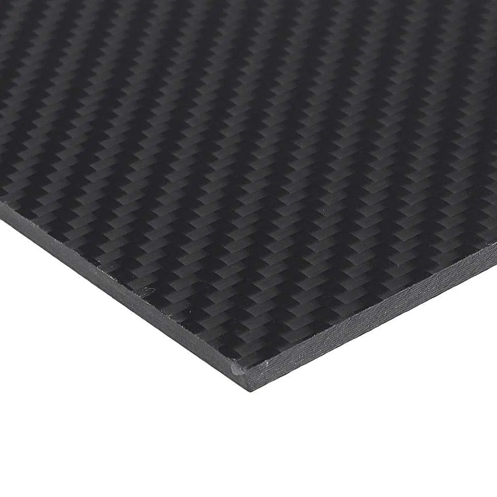 Generic 3K-Kohlefaser-Platte, 200 x 300 mm, Schwarz, 2 mm Dicke