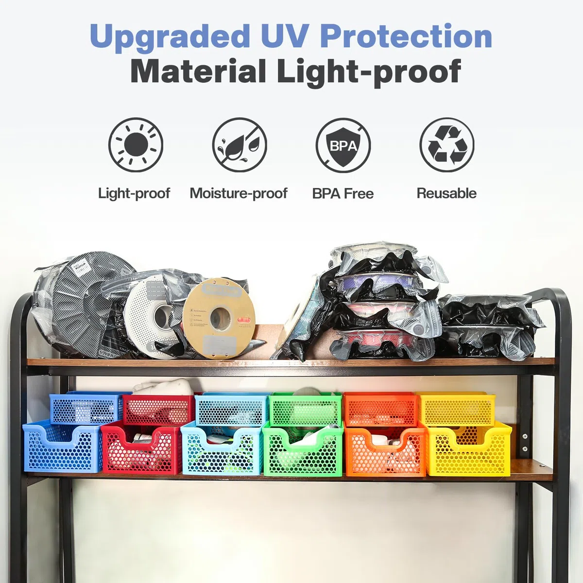 Vacbird 3D Drucker Zubehör Upgrade Vakuum Kit, 20er 3D Filament Vakuumbeutel mit USB-Pumpe(30 * 34cm) Wiederverwendbare, für 3D Drucker Glühfaden Lagerung, Schutz Filament von Feuchtigkeit