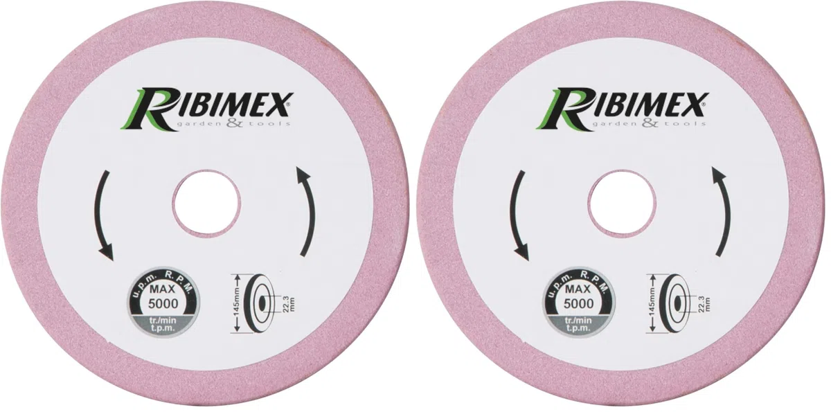 Ribimex PRIM145/32 Ersatz-Schleifscheibe für PRS660, 145 x 3,2 x 22,3 mm, Rosa/Weiß (Packung mit 2)