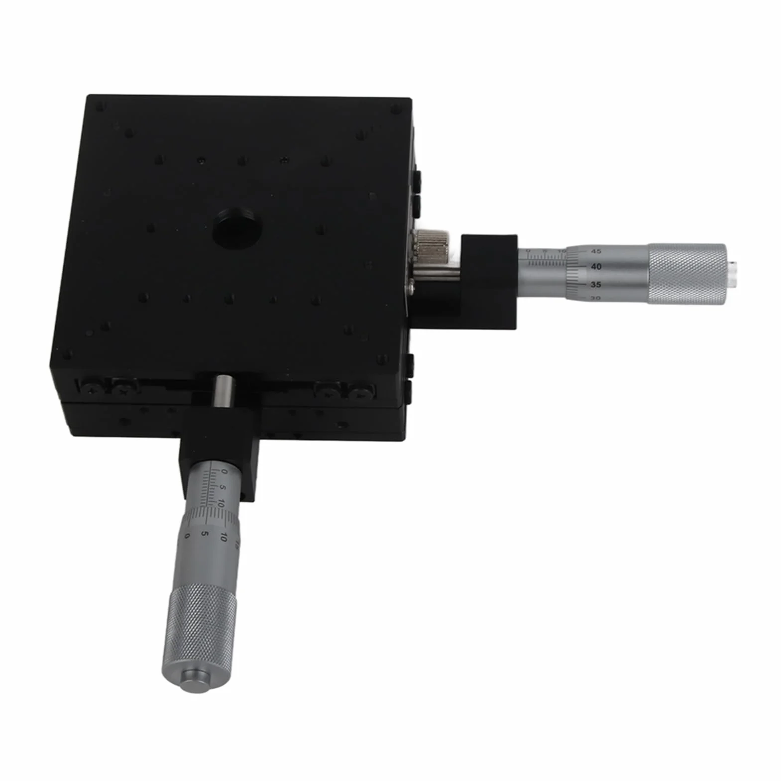 FTVOGUE SEMY100-AC XY-Achsen Gleittisch, Aluminiumlegierung, 100x100x40mm, Manuelle Trimmplattform für Stereo Digitalmikroskope, Schwarz Eloxiert
