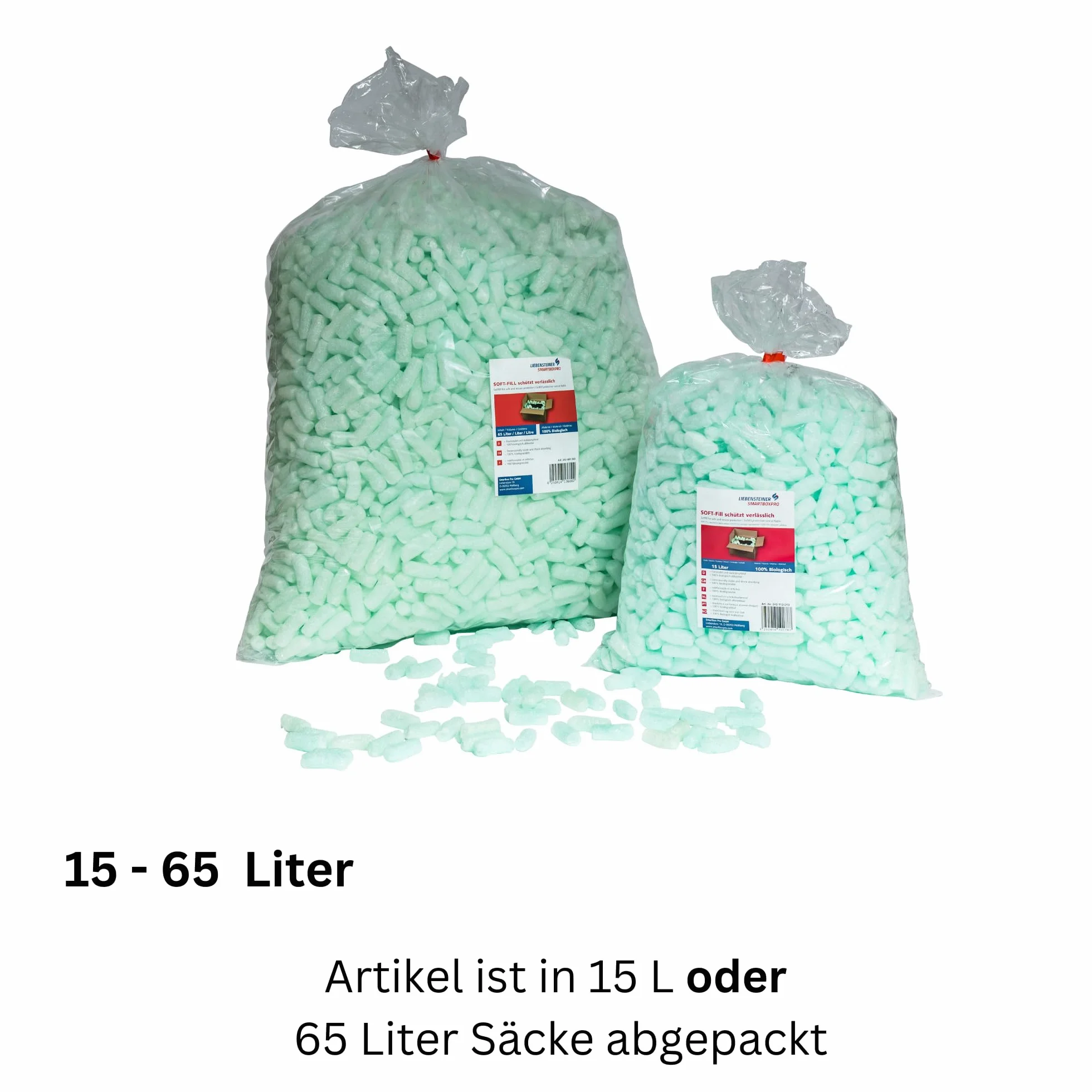 BIO Füllmaterial Verpackungschips aus Maisstärke Packpolster Polster 15L-400L (200 Liter)