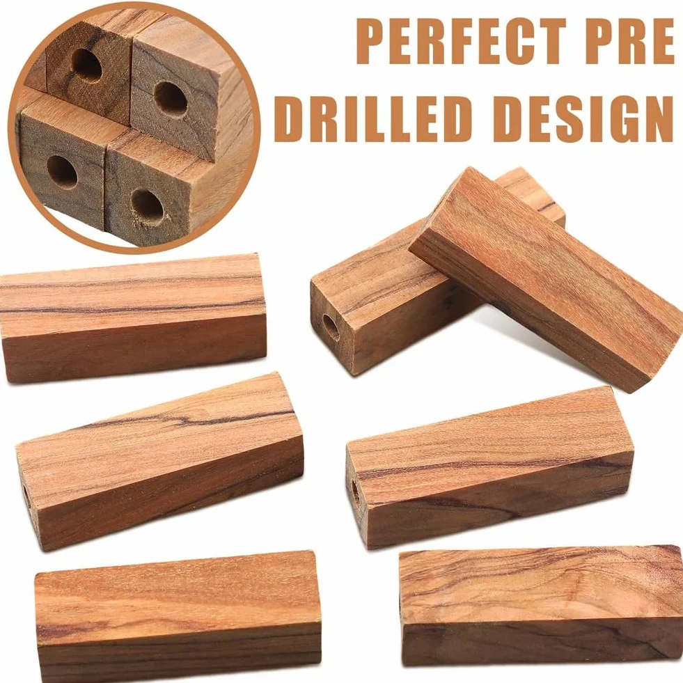 20 Stück Vorgebohrte 7 mm Olivenholz-Stiftrohlinge zum Drechseln, Stiftdrehset für Stiftherstellungsbedarf, 2 1/2 X 3/4 X 3/4