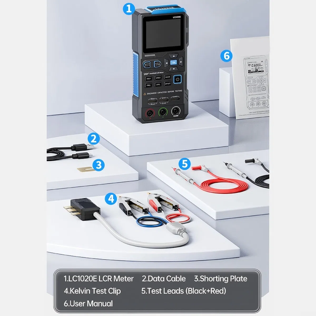 LC1020E Digitaler LCR ESR Tester 0,3% Handmessgerät mit 2,8 Zoll TFT Bildschirm für Induktivitätskapazität Widerstandsmessung im Laborproduktionsbereich (LC1020E in Englisch)