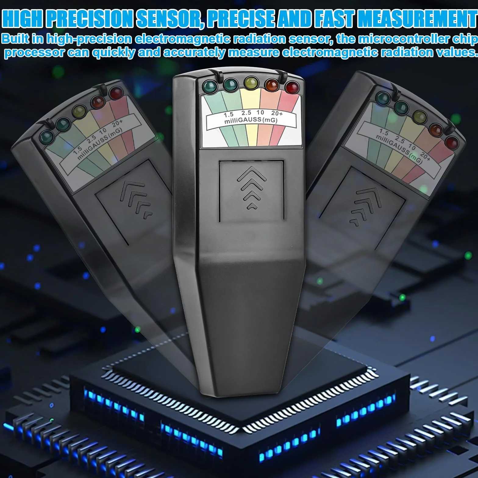 EMF-Messgeräte, K2 EMF Meter, K2 EMF Messgerät Paranormal Equipment Tester, Elektromagnetische Felder Messgerät, Strahlungsdetektor Digitaler Tragbarer, für Büro, Zuhause, Geisterjagd