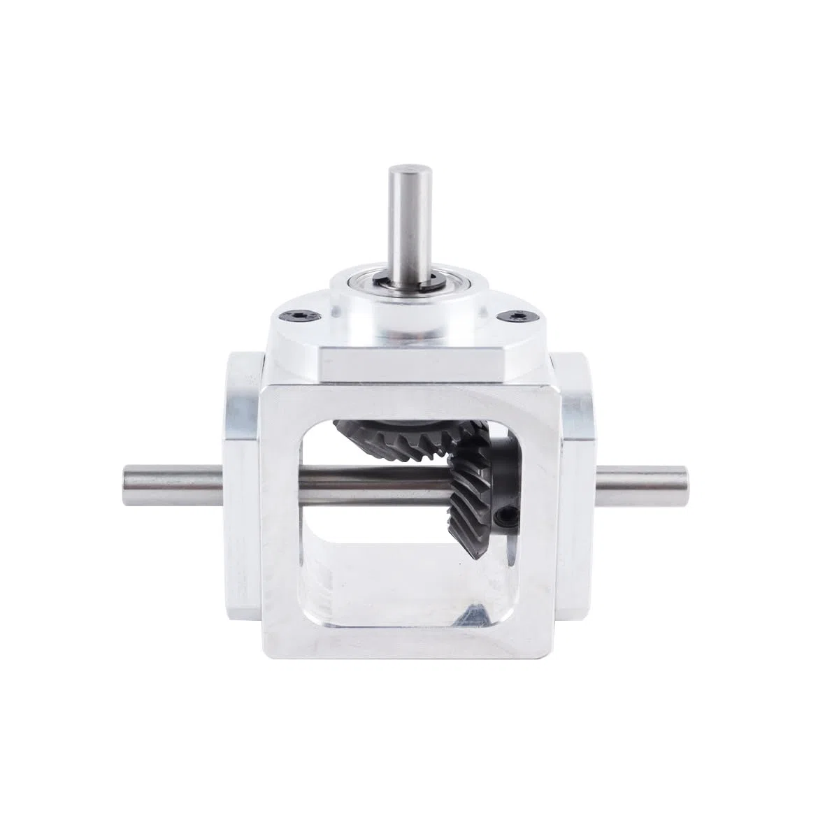 Qury Rechtwinkliges Getriebe, 1: 1 Vordere Doppelabtriebswelle, Aluminiumrahmen Einfaches Mechanisches DIY-Modul Mit 6mm Welle