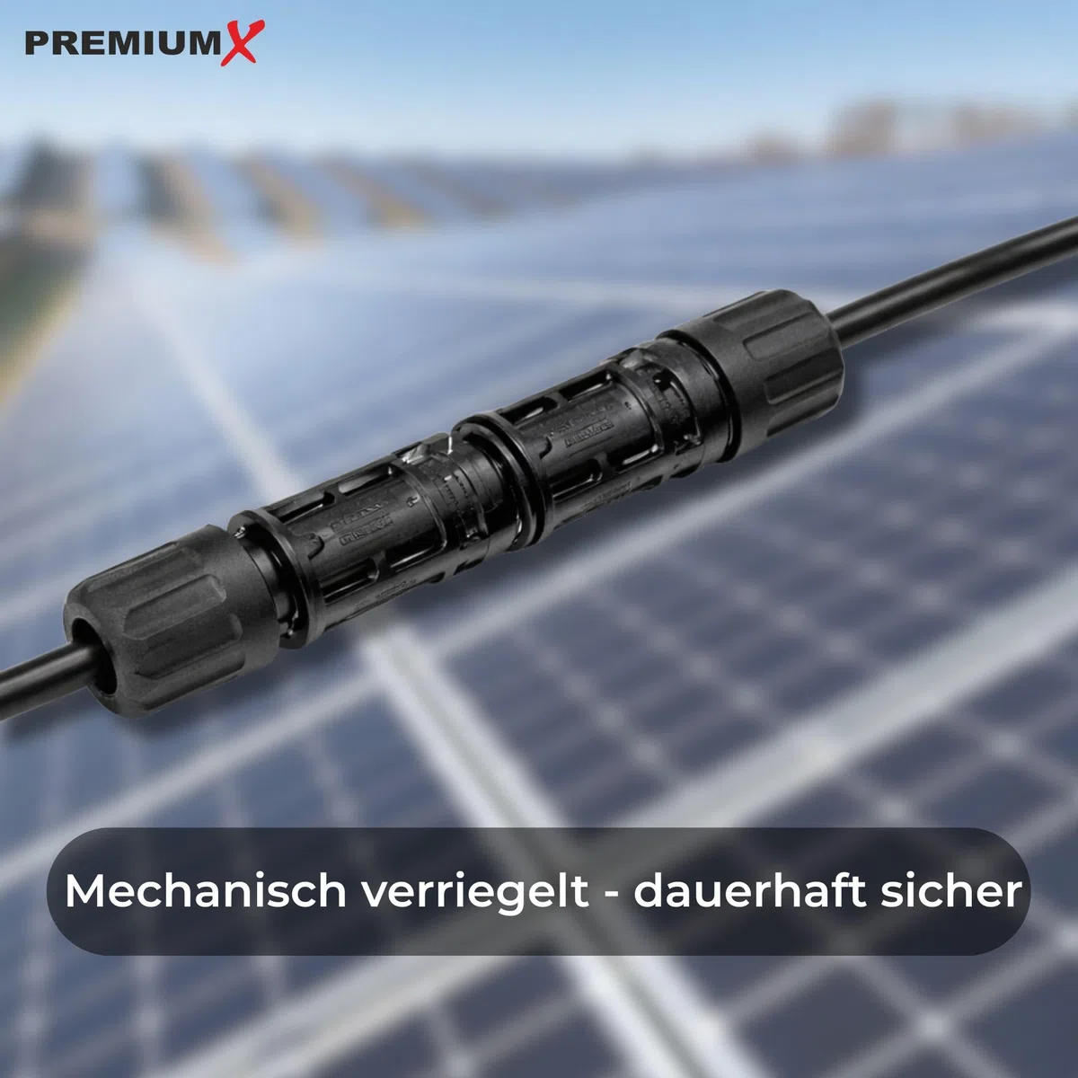 Premium X 4X Solarstecker (2 Paar) inkl. Kontakte - PV Steckverbinder männlich weiblich für Photovoltaik Solarpanel & Solarkabel, IP67 wasserdicht, UV-beständig