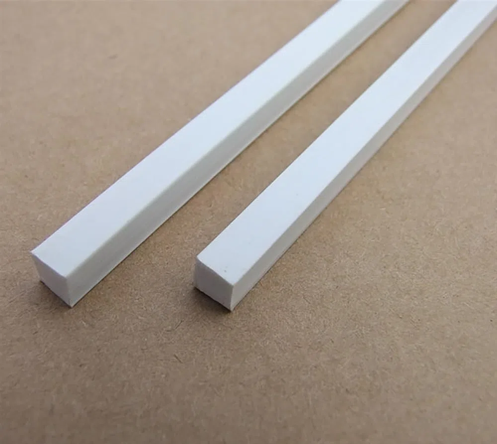 10 Stück weiße Vollstäbe, 1 x 1 mm – 10 x 10 mm quadratische ABS-Kunststoffstäbe, Länge 250 mm ABS-DIY-Material for Modellteilzubehör(10x10mm)