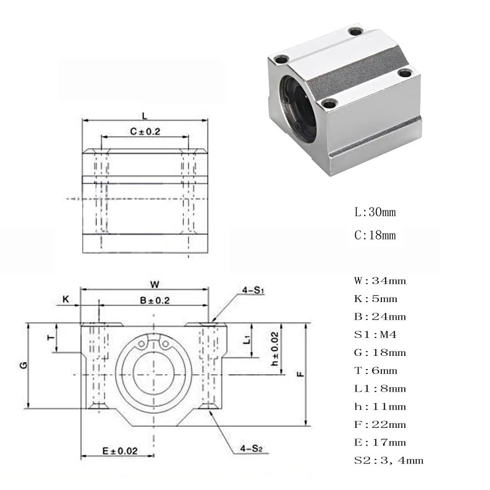 2 Stück 500mm Linearwelle 8mm Durchmesser Linearführung Set Horizontale Präzisionswelle Linearschiene mit Linearkugellager Wellen halterung Vertikaler für 3D Drucker CNC DIY