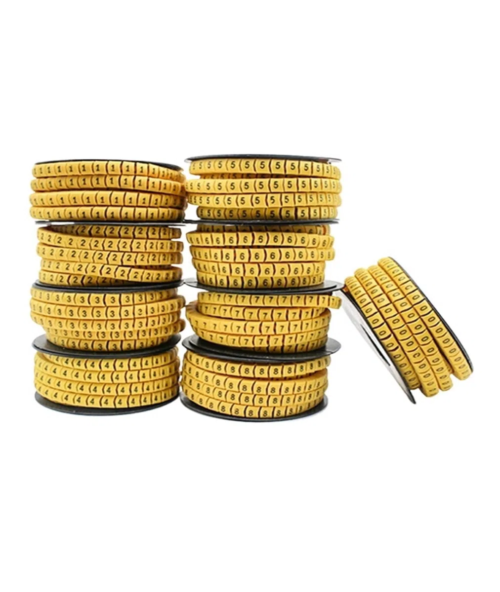 Kabelmarkierung 10 Rollen Draht Kabelmarkierer Kabelschlauch PVC Nummer 0-9(1.5mm)