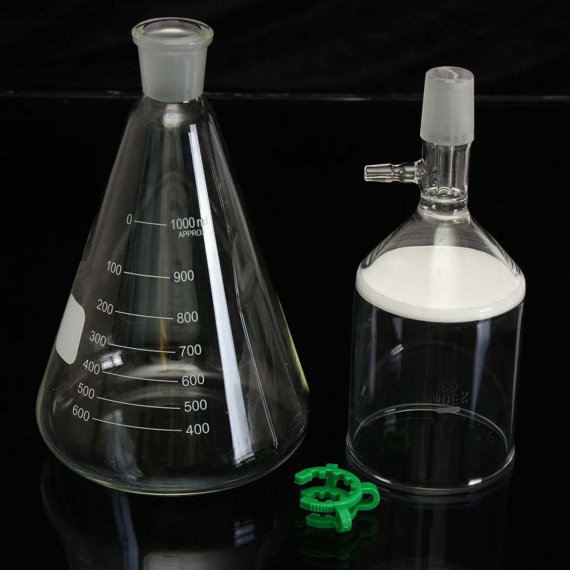 Glas-Vakuum-Saugfilter-Filtrationskit 250 Ml Büchner-Trichter 1000 Ml Erlenmeyerkolben