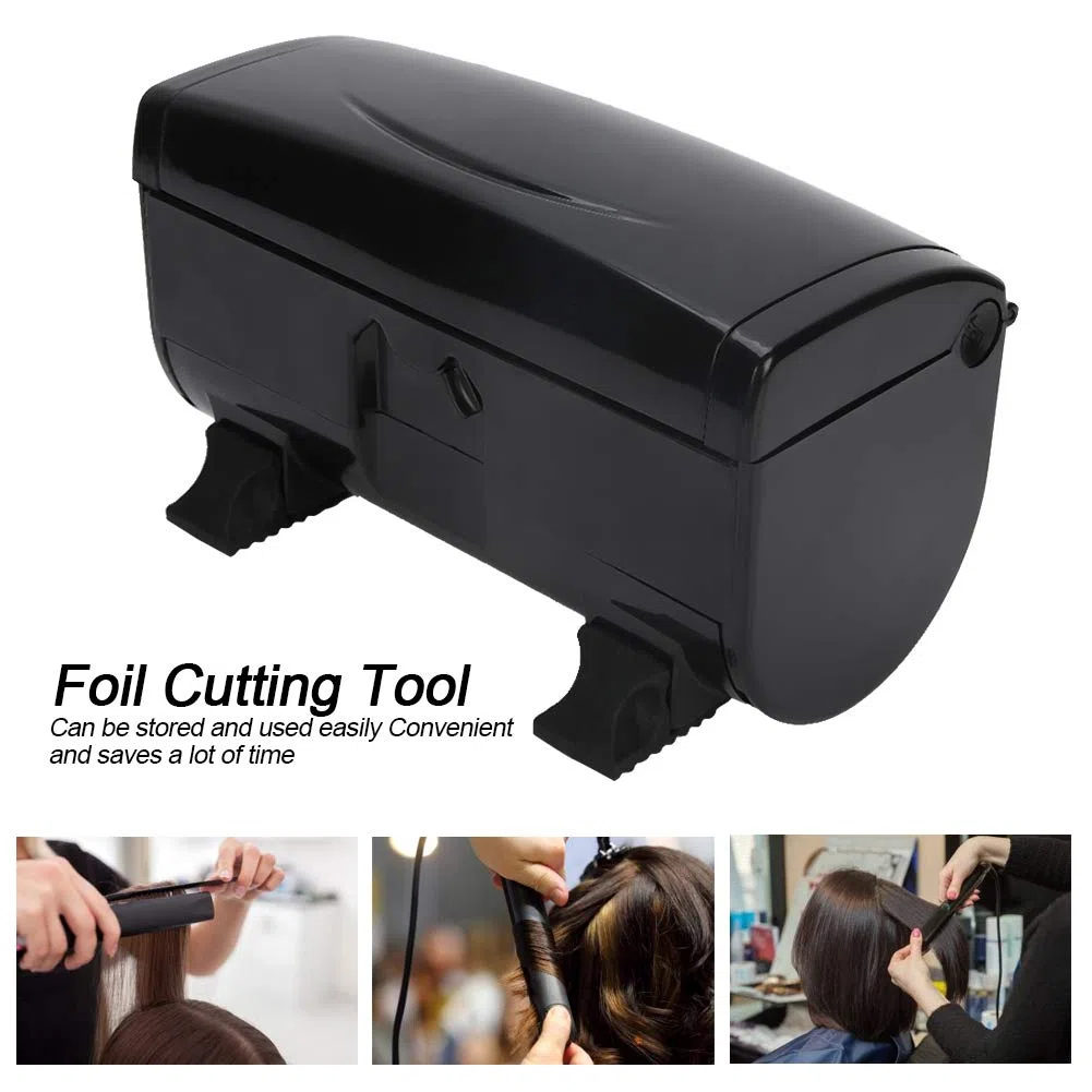 Professionelles Folienschneidewerkzeug für Haircoloring - Multifunktionales Friseurwerkzeug mit silberne Vorgeschnittene Folienspendern, Falzfriseurfolienspender für Make-up und Styling
