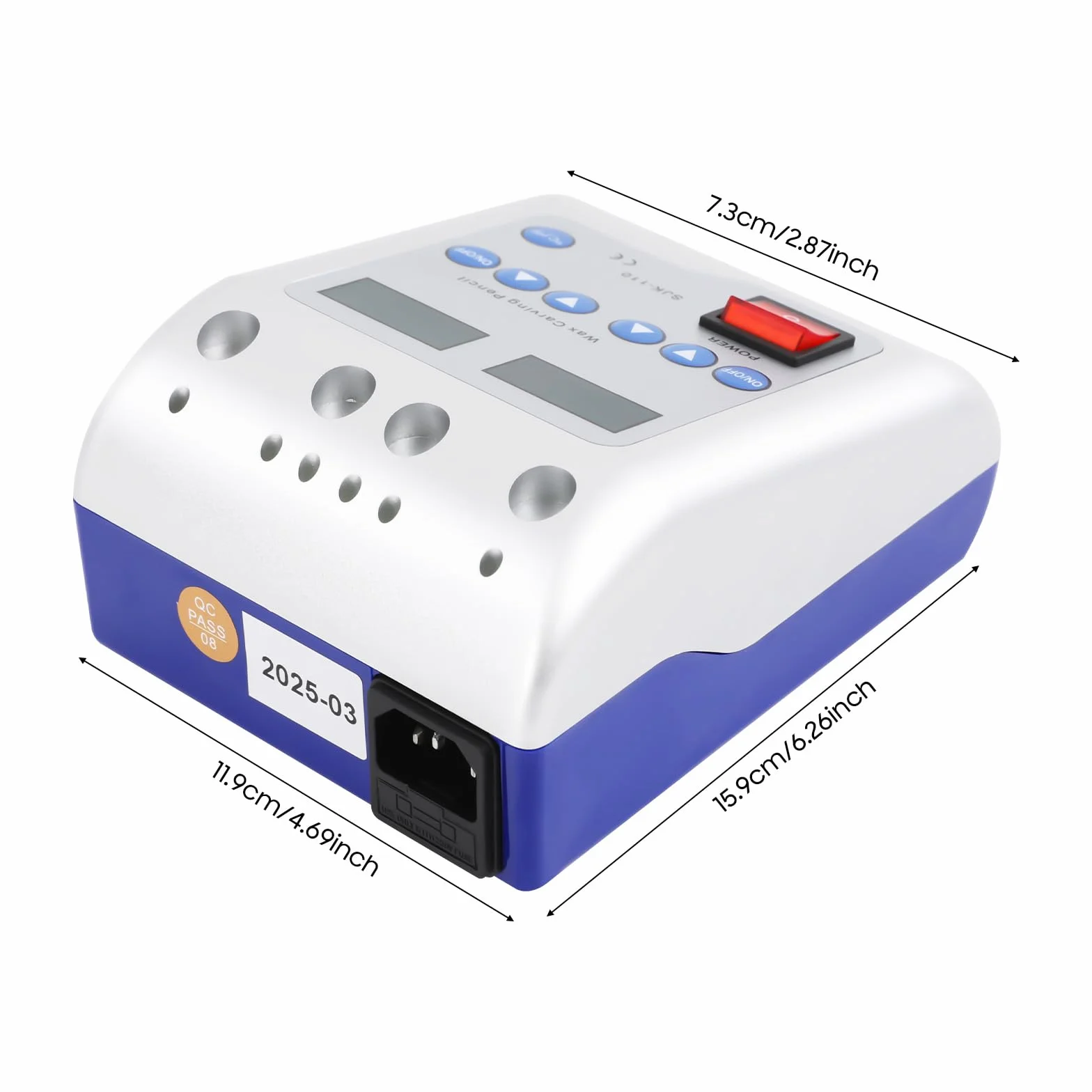 Digital Elektrisch Waxer Maschine mit 6 Tips Wachs Modellier Gerät Wachsmesser Dental 20W Digitaler Elektrischer Wachs Maschine, 2A, AC240V 50/60HZ