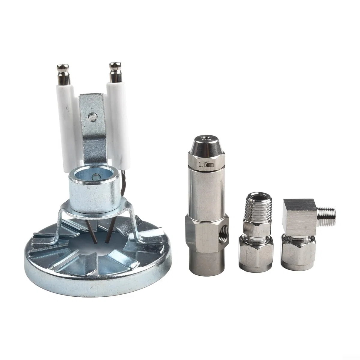Industrielle Heizdüse für Altölbrenner, Kesselverbrennung und Schwerölzerstäubung, luftunterstützte Kraftstoffdüse mit 0,8/1,0/1,5/2,0 mm Metall (1,5 mm)