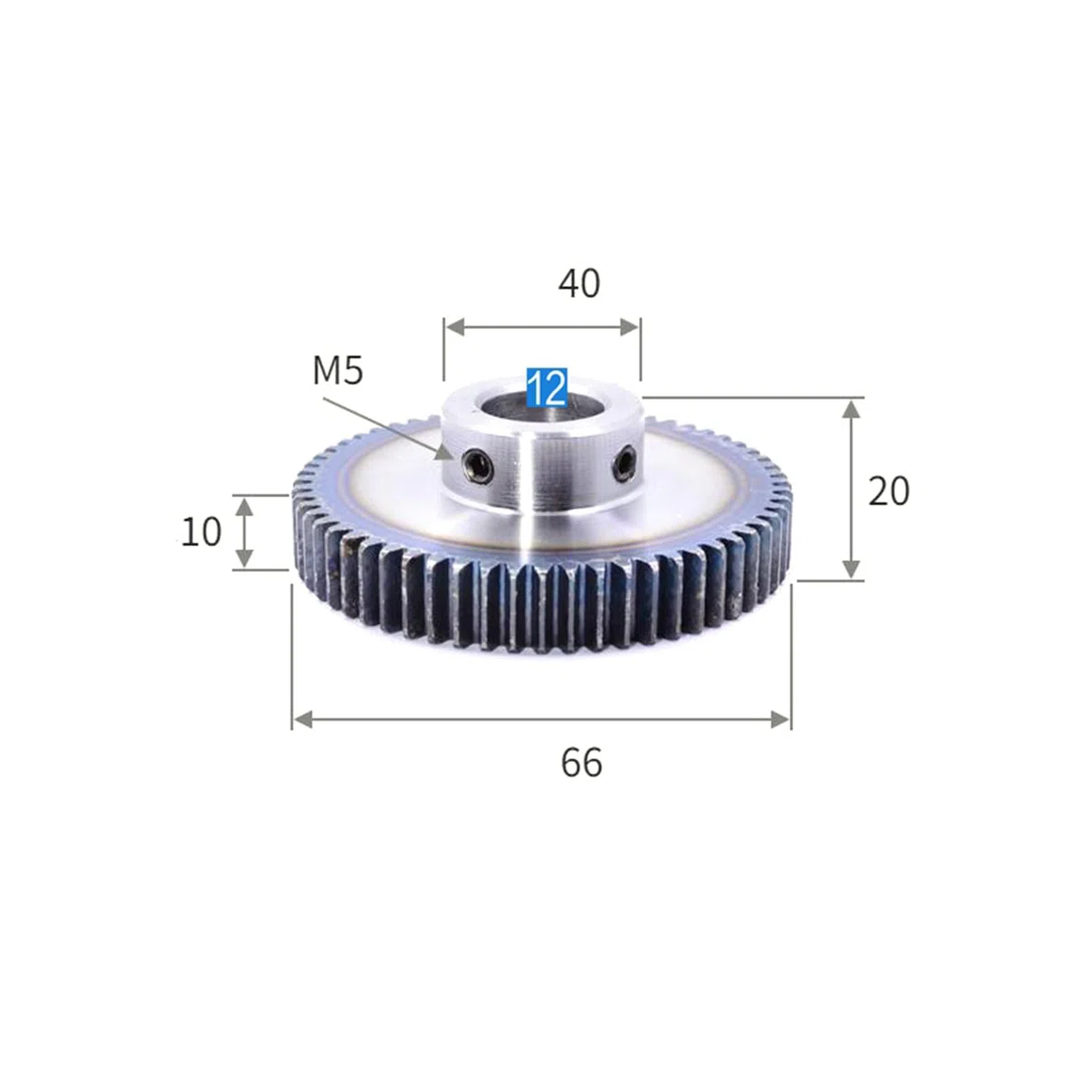 1 Stück 1 Module 40-120Z Stirnrad aus Kohlenstoffstahl mit abgestuftem Ansatz, geeignet für mechanische Ausrüstungen, Bohrung 12mm