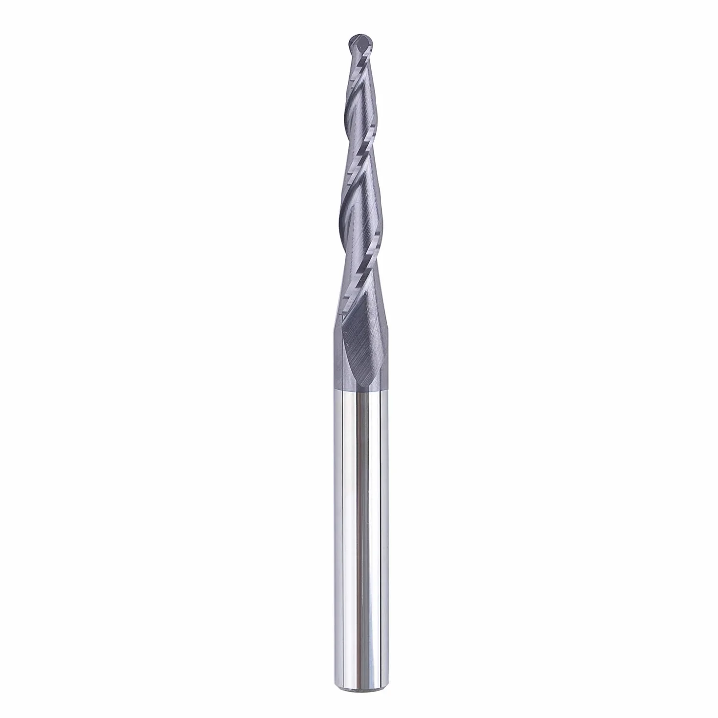 SpeTool Kugelkopffräser Konische Fräser CNC 2 Flöten 1,5 mm Radius Gravierfräser 6mm Schaft mit TiAlN Beschichtung VHM Schaftfräser für Oberfräse 2D und 3D Gravur