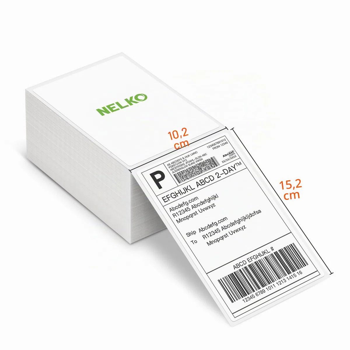 Thermodirekt-Versandetiketten (500 Stück, 10,2 x 15,2 cm), Nelko Thermo-Etiketten für Thermodrucker, kommerzielle Qualität