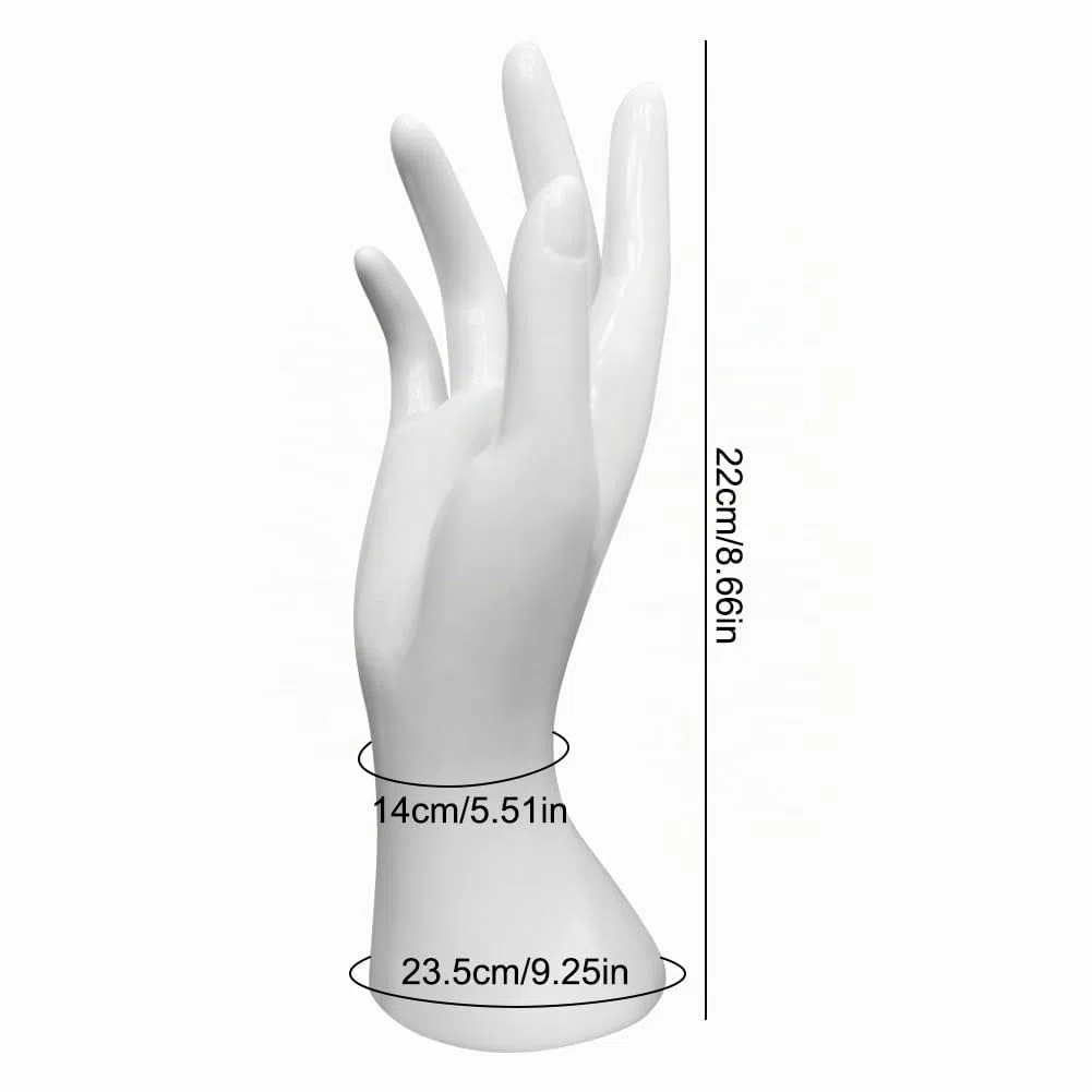 Set mit 2 Stück Schmuck-Mannequin-Präsentationsset, Kopfbüstenhalter, Mannequin, Ohrringständer, weibliche Schaufensterpuppe, Handpuppe, Armband, Ringständer, Show, Heimdekoration, Weiß