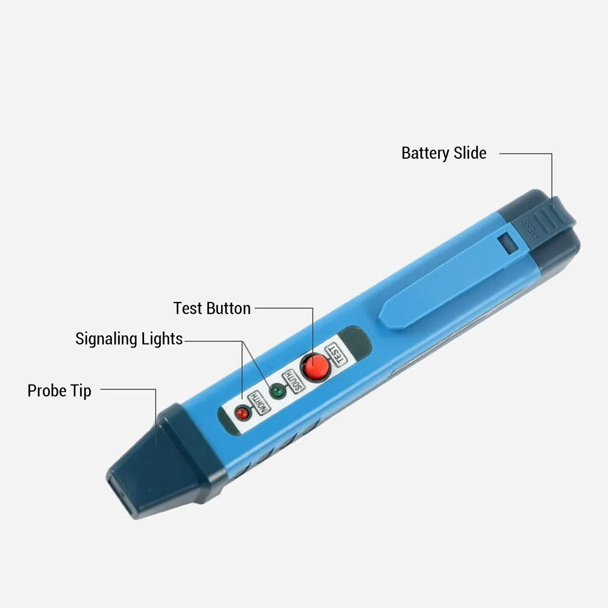 Polaritätstester, Tragbarer Mini Magnetischer Polstift mit LED Anzeige, Hochempfindlicher Magnetpol-Stift N/S, Nord-/Südpolkennung, Pol-Identifikationsstift für Heimwerker, Wissenschaft