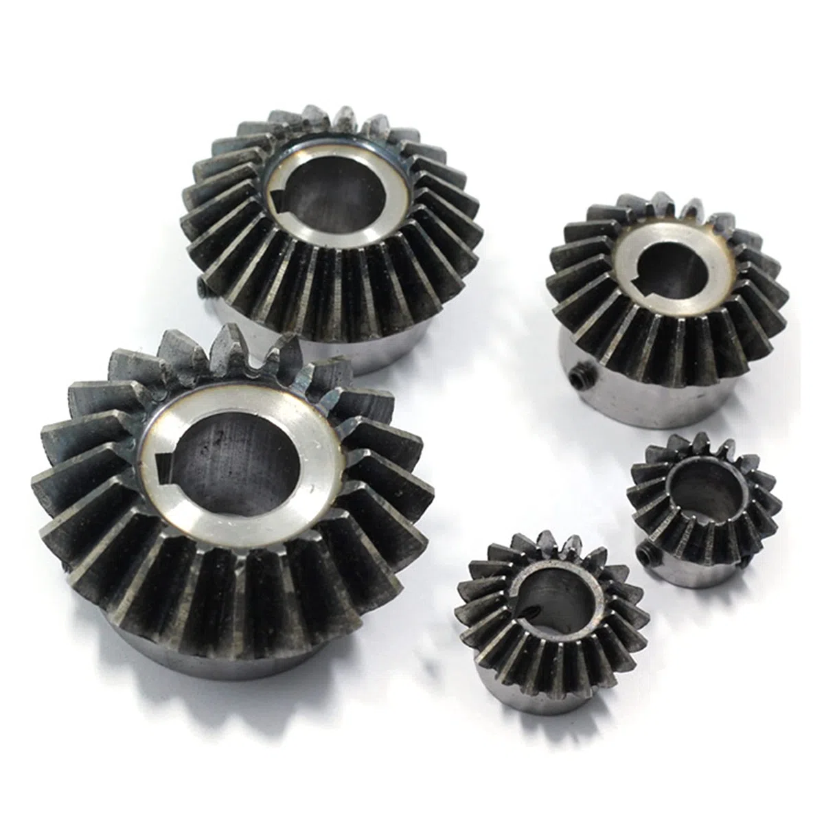 2 Pcs Kegelrad 2 Modulus 25teeth Innenlochdurchmesser 10-22mm Zahnrad 90 Grad Eingriffswinkel Stahl Gears Schraubloch M5