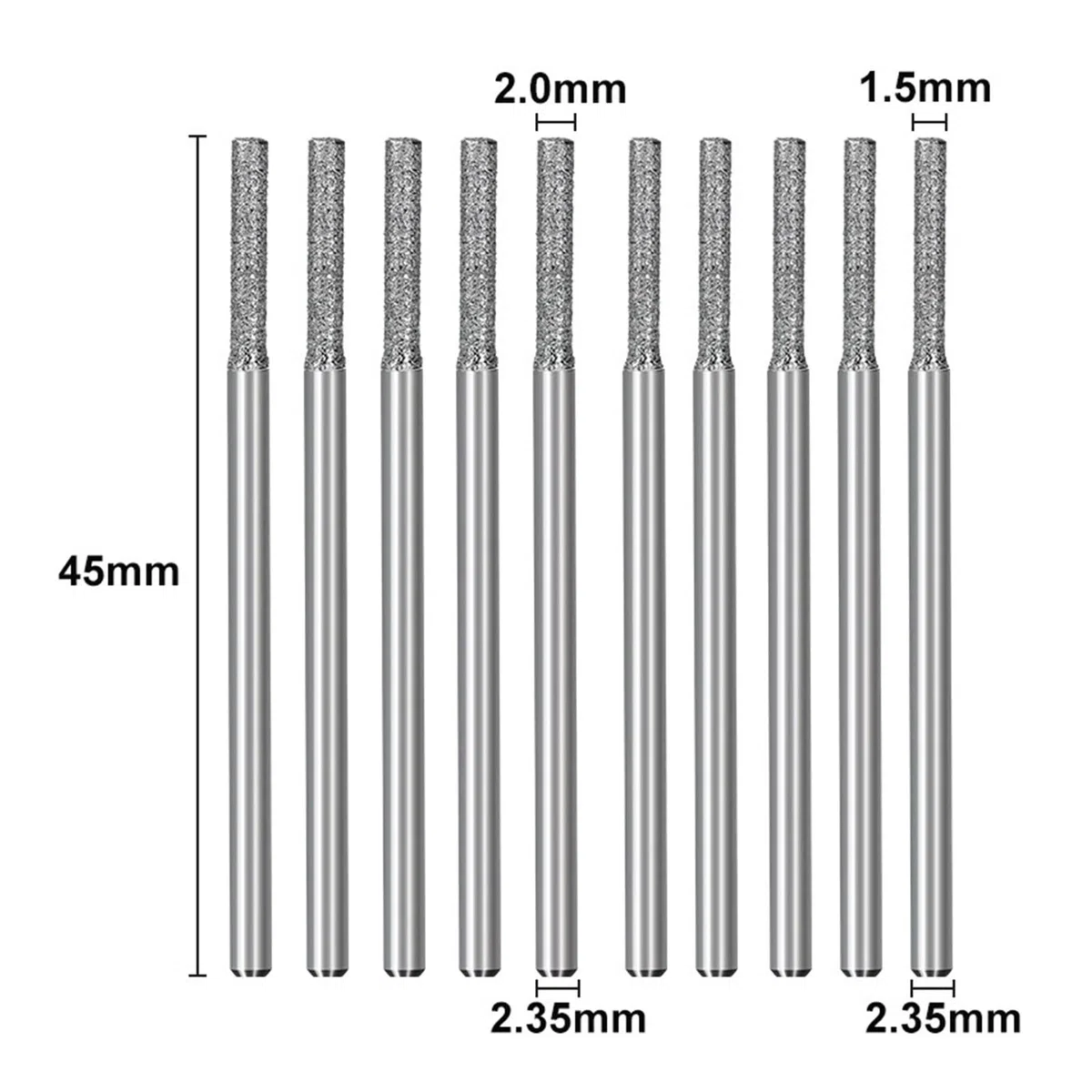 2,35mm Schaft Diamant Schleifen Nadel Gravur Carving Polieren Dreh Werkzeug Set for Hartmetall Grate Werkzeuge Hand Werkzeuge(20pcs 2.0)