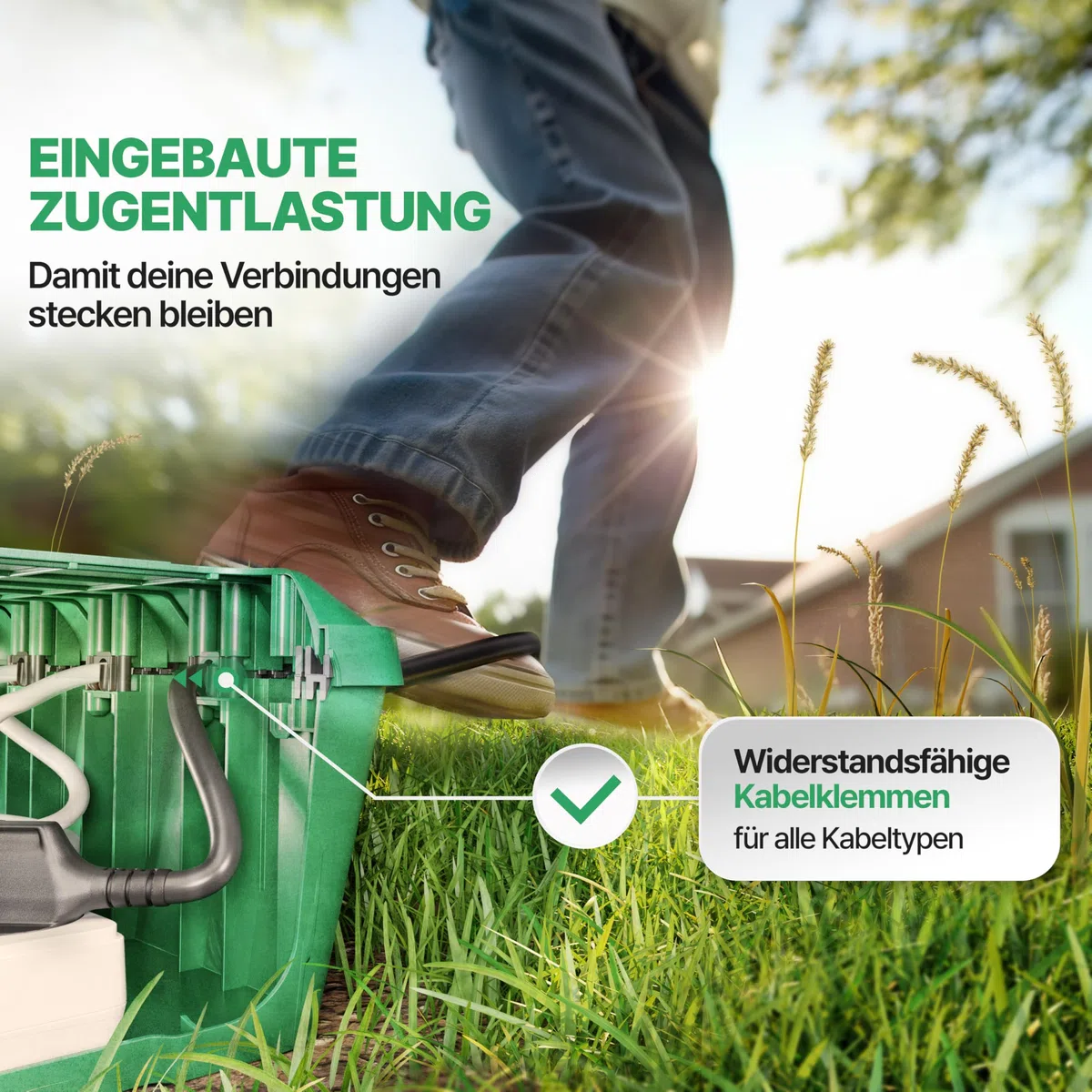 Adlerfokus Kabelbox wasserdicht IP54 [Das Original] Safe Box - Sicherheitsbox - Outdoor Box wasserdicht - Steckerschutz aussen wasserdicht - Wetterfeste Elektrobox - Schutzbox
