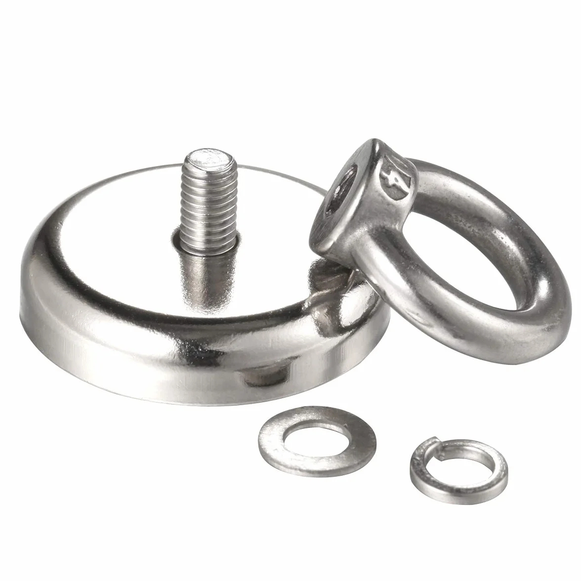 Wukong Stark Neodym Ösenmagnet, Durchmesser 32mm, Zugkraft 38kg Super Starker Neodymium Magnet Haken (10pcs)