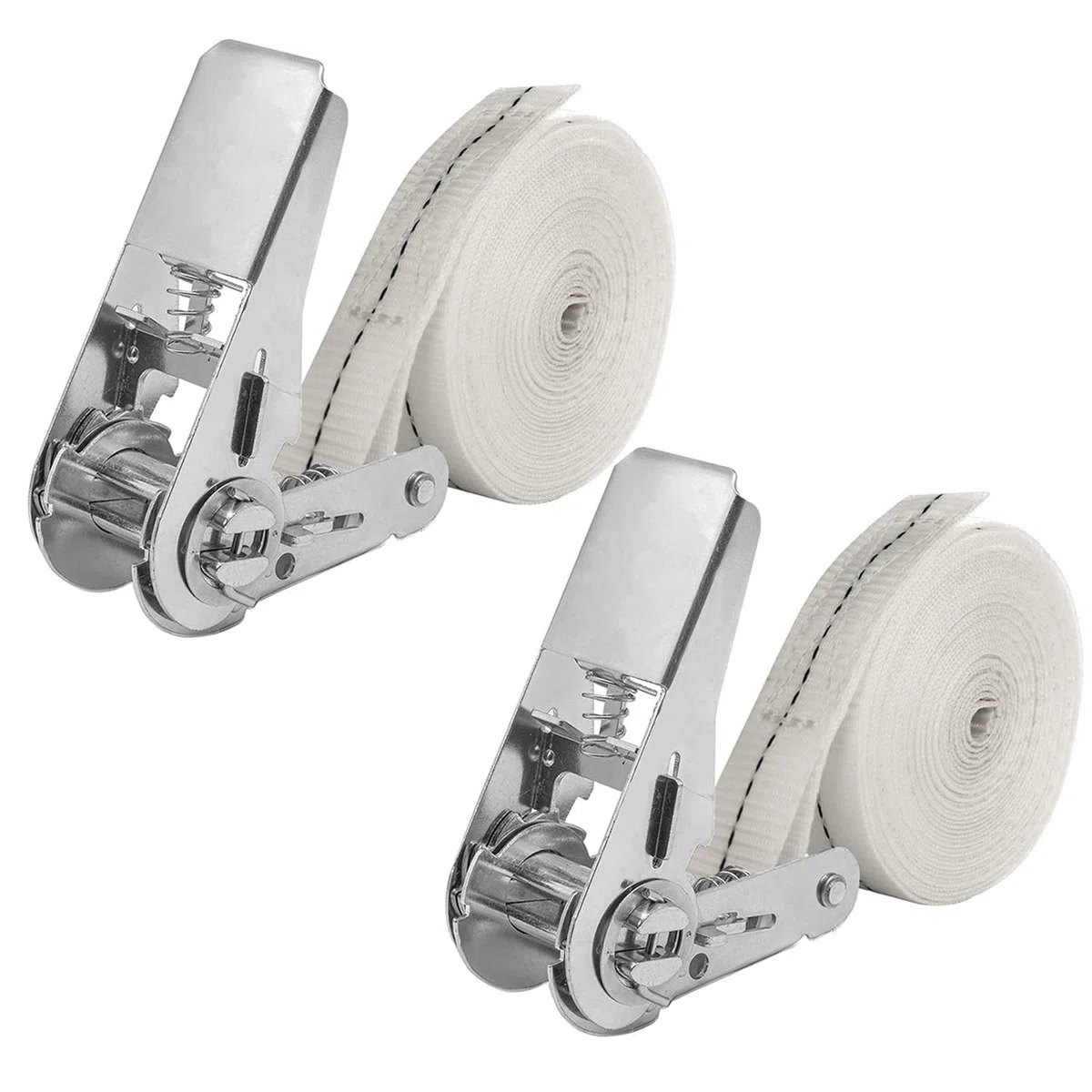 NIUXX Spanngurte mit Ratsche, 2 Stück 6m Ratschengurte Zurrgurte 25mm Ratschengurte, Belastung 800 kg, Extrem robuste Zurrgurte für Ladungssicherung, weiß