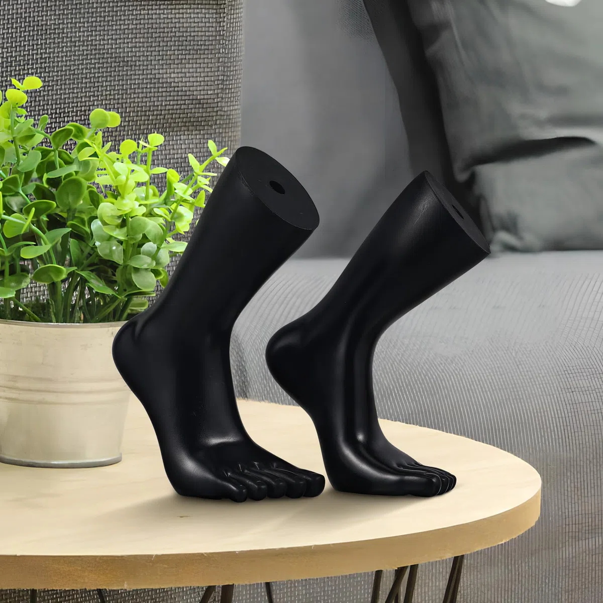 iplusmile 2 Stück Fußmodell Mannequin Sockendisplay: Fußmodell Schaufensterpuppe - Realistische Fußpuppe Für Socken Schuhe Fußkettchen Präsentation Ständer