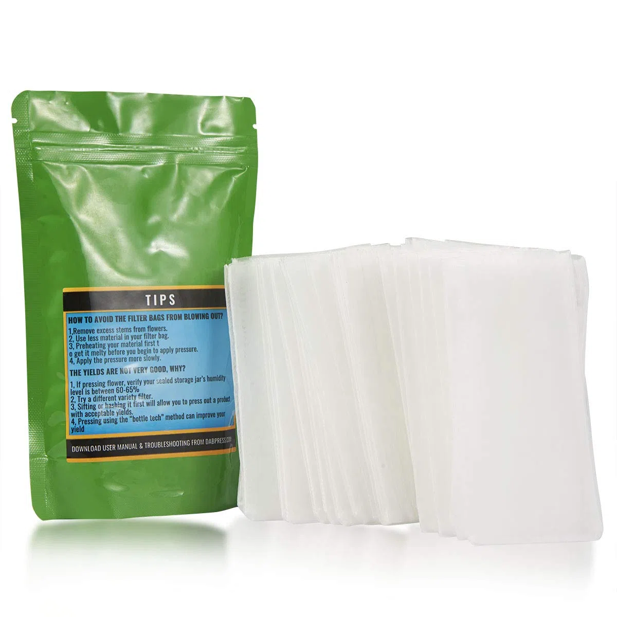 Dabpress 160 Micron Bulk Filter Pack, 40pc in Total - 2x4.5 Inches Nylon Filter Press Bags - Pairs It Well with Cylinder Pre Press or 2x4 Prepress Mold