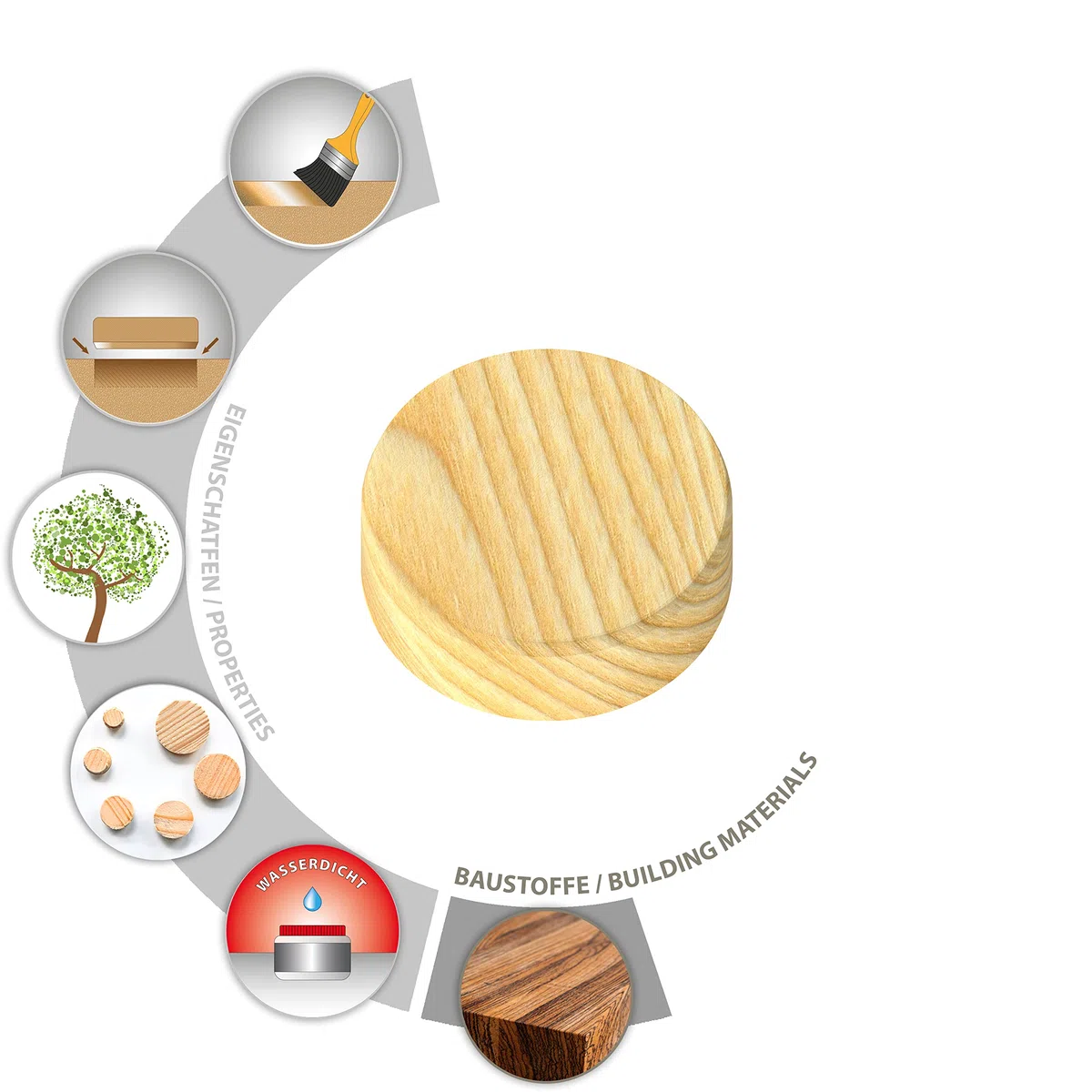 TOX Miniset Cookie Wood mit Querholzplättchen aus Fichtenholz zum Reparieren und Ausbessern von fehlerhaften Stellen im Holz in verschiedenen Größen, 1x Box, 094900300