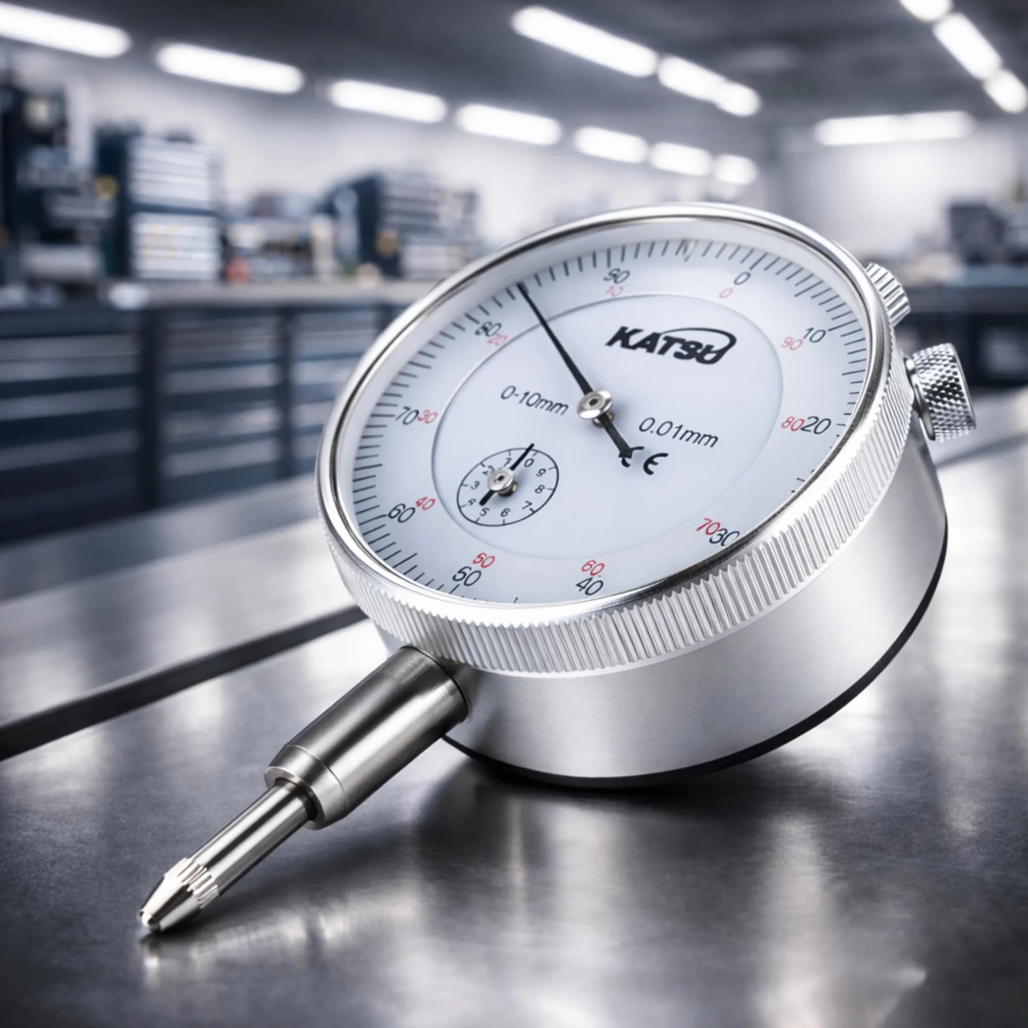 KATSU Tools Messuhr DTI 0-10mm Mit Magnetfuß 40111963
