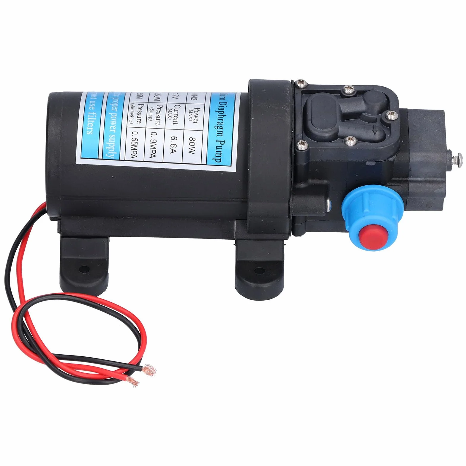 5,5 L/min Mikromembranpumpe, Selbstsaugende DC-Hochdruckmembranpumpe, Frischwasserdruckmembranpumpe (24V)