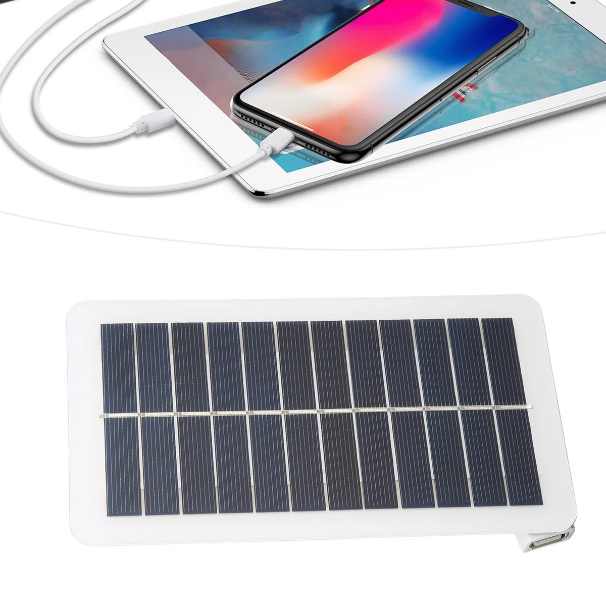 Fafeicy Mini Solarpanel 2W 5V 400mA USB Solarladegerät tragbar wasserdicht Solarzelle für Smartphone Camping Beleuchtung kleine Elektrogeräte