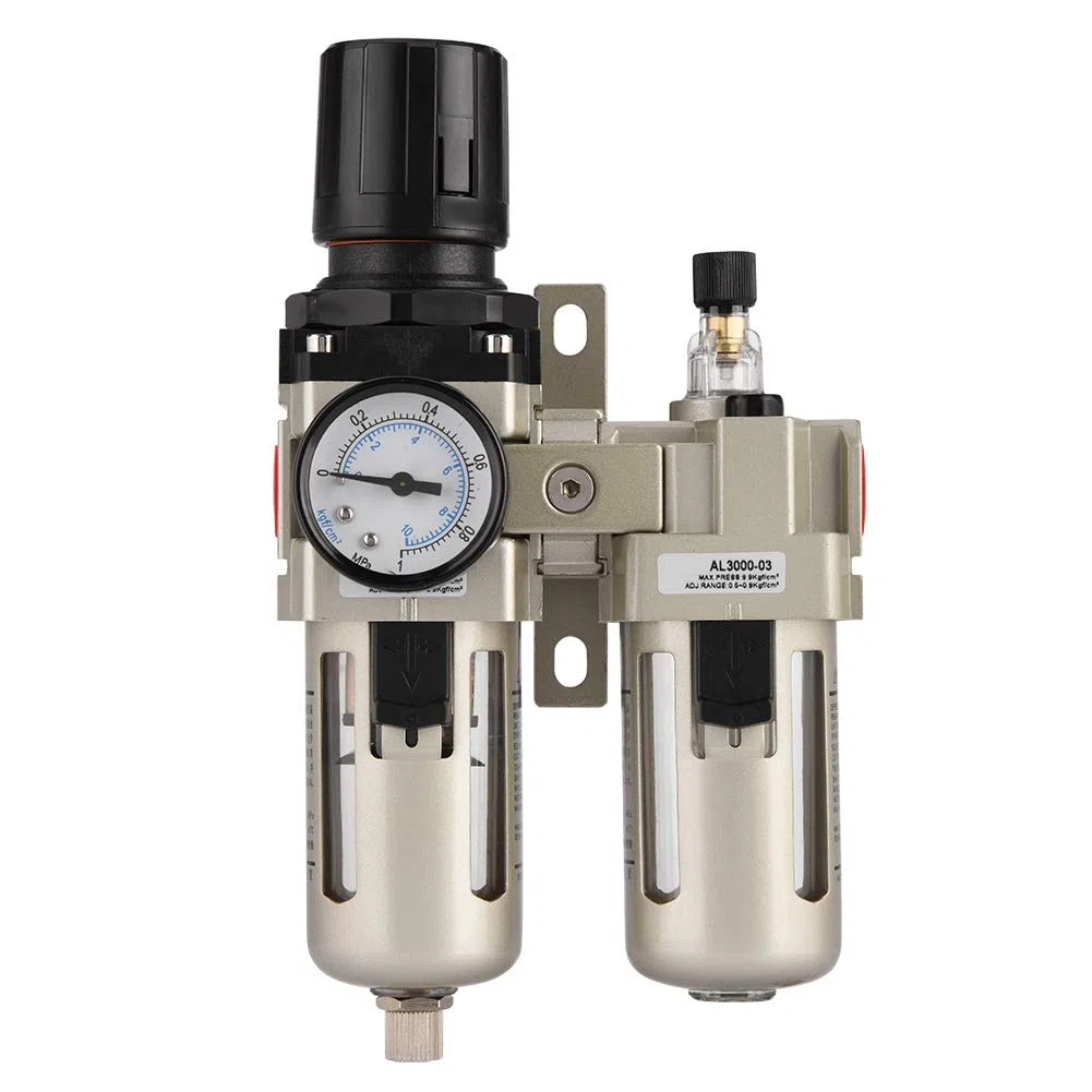 Druckluft Wasserabscheider 3/8, Automatisch Druckluftregler Wasser und Ölabscheider Druckluft Pneumatik Druckminderer, für Druckluft Kompressor Luftkompressoren Zubehör 0.05MPa-0