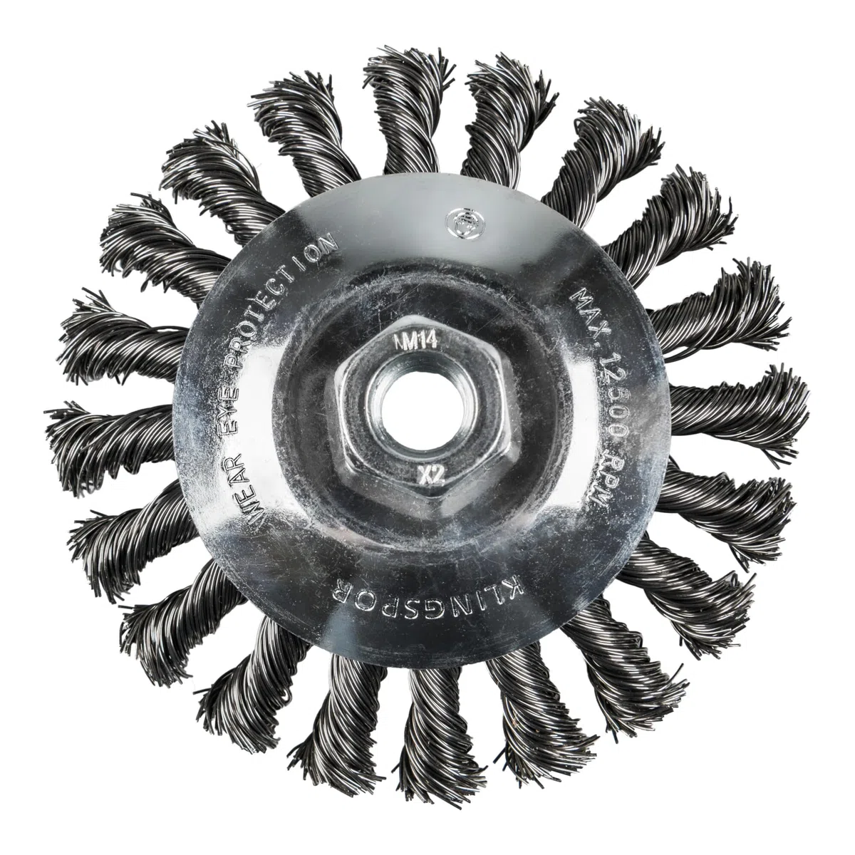 Kegelbürste gezopft Anzahl Reihen 1 115 mm Gewinde M 14 0,5 Stahl