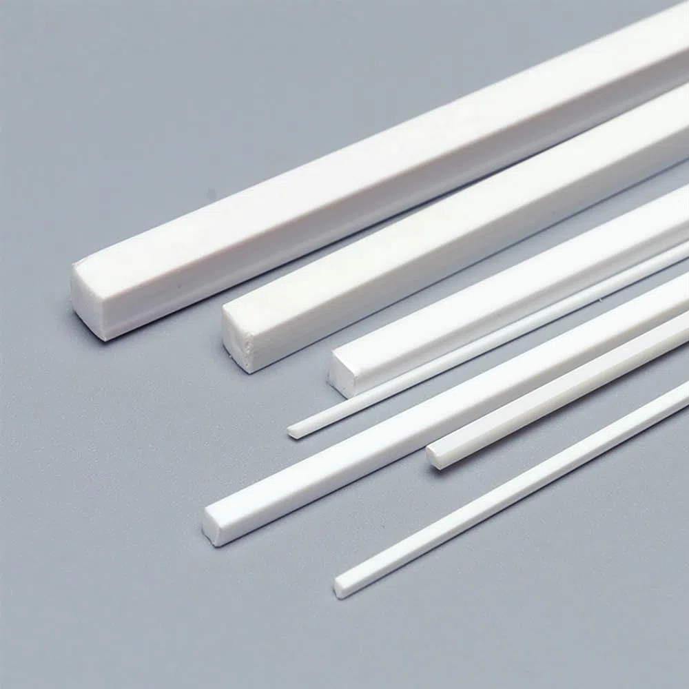 10 Stück weiße Vollstäbe, 1 x 1 mm – 10 x 10 mm quadratische ABS-Kunststoffstäbe, Länge 250 mm ABS-DIY-Material for Modellteilzubehör(10x10mm)