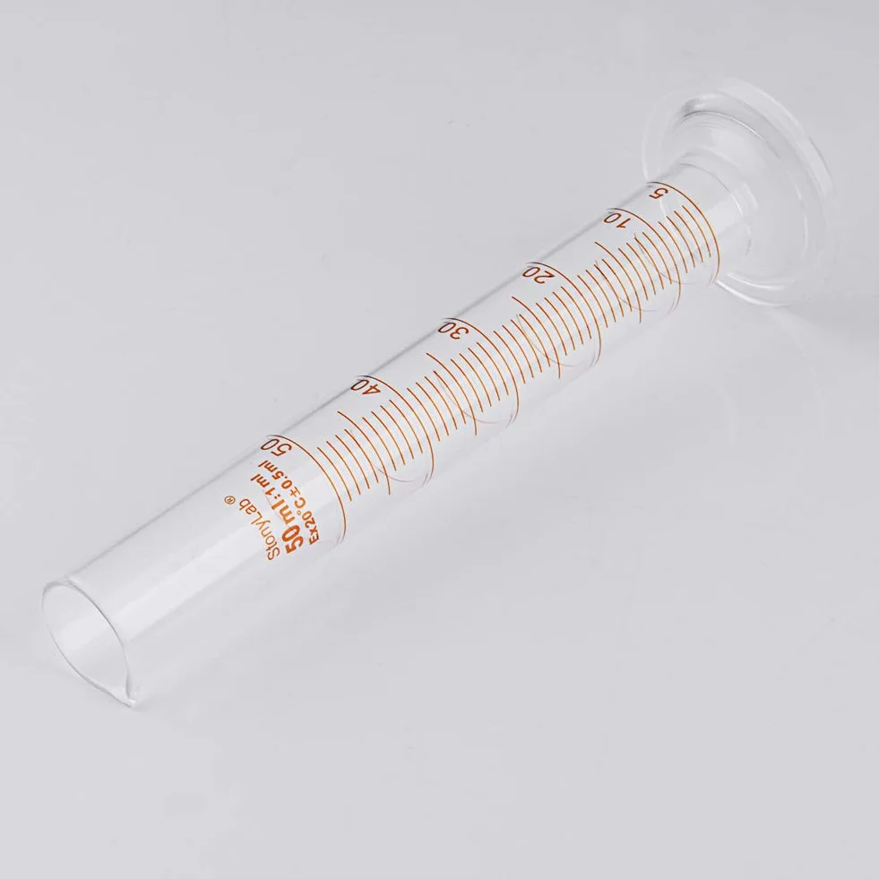 StonyLab 4er Pack 50 ml Borosilikatglas Labor Zylinder Messzylinder, Glass Cylinder - 50 ml