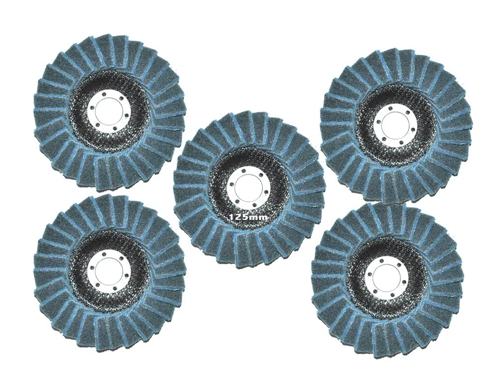 5 Stück 125mm Polierfächerscheibe Fein/Fine Vlies Polierscheibe, 22.23mm, Polier Scheibe.
