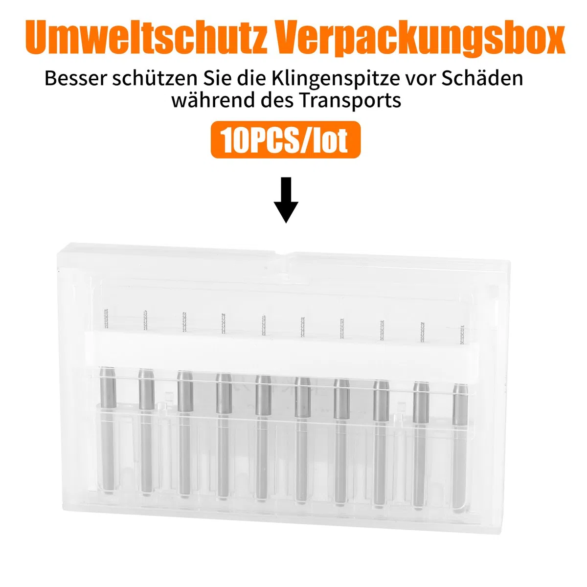 EU_HOZLY 10 Stücke Fräser 3.175mm Hartmetall-Endfräser Gravierbits CNC-Leiterplatten-Maschinen 0.8mm Schneidkanten
