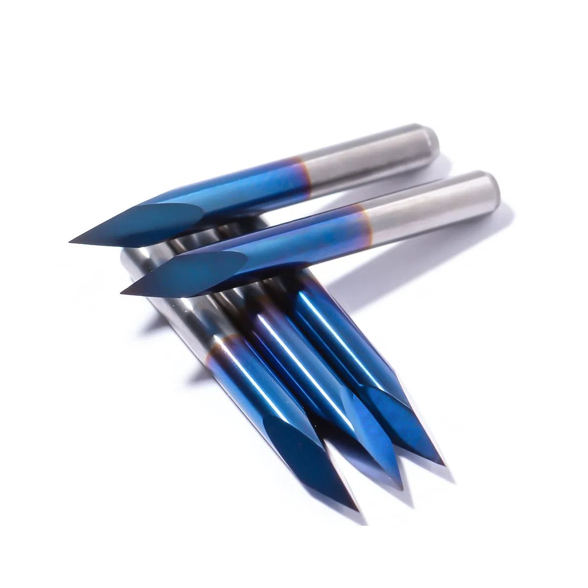 10-Stück 30 Grad 0.1mm V Fräser Spitze Gravierstichel in Pyramidenform Triangular Pyramid V-bit Nano-Beschichtung für Acryl, Holz, PVC, Gravur und Fräsen