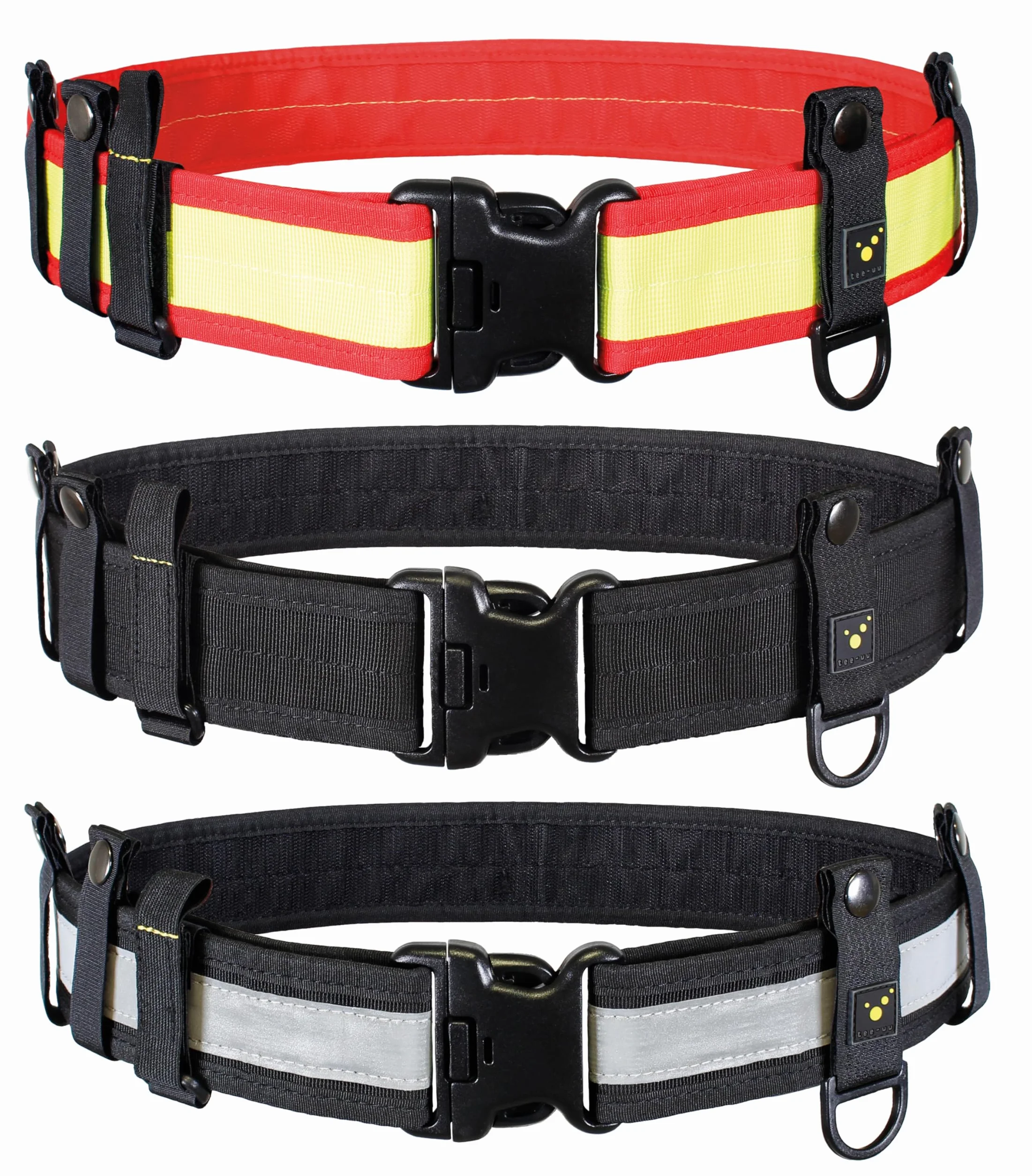 tee-uu RED Rettungsdienst-Koppel | verschiedene Größen S-XXL | Gürtel für Holster | Komplett Set mit Unter- und Obergürtel | Sanitäter | Einsatzgürtel | stufenlos verstellbar (M)