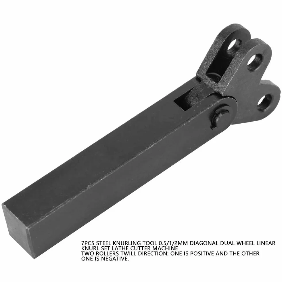 Rändelwerkzeug 7 Stücke Schwarz Stahl Rändel 0,5/1/2mm Diagonale Dual Linear Rad Für Bearbeitungsmaschine Oberflächenmuster Knurling Tool Set Präzisionswerkzeuge Für Metallbearbeitung