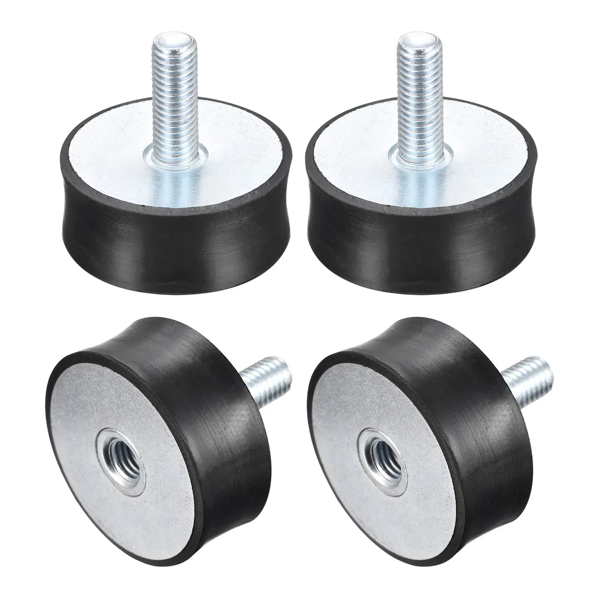 sourcing map 4Stk. Gummilager M10 Außen-/Innengewinde Schwingungsisolator Stoßdämpfer D50mmxH20mm