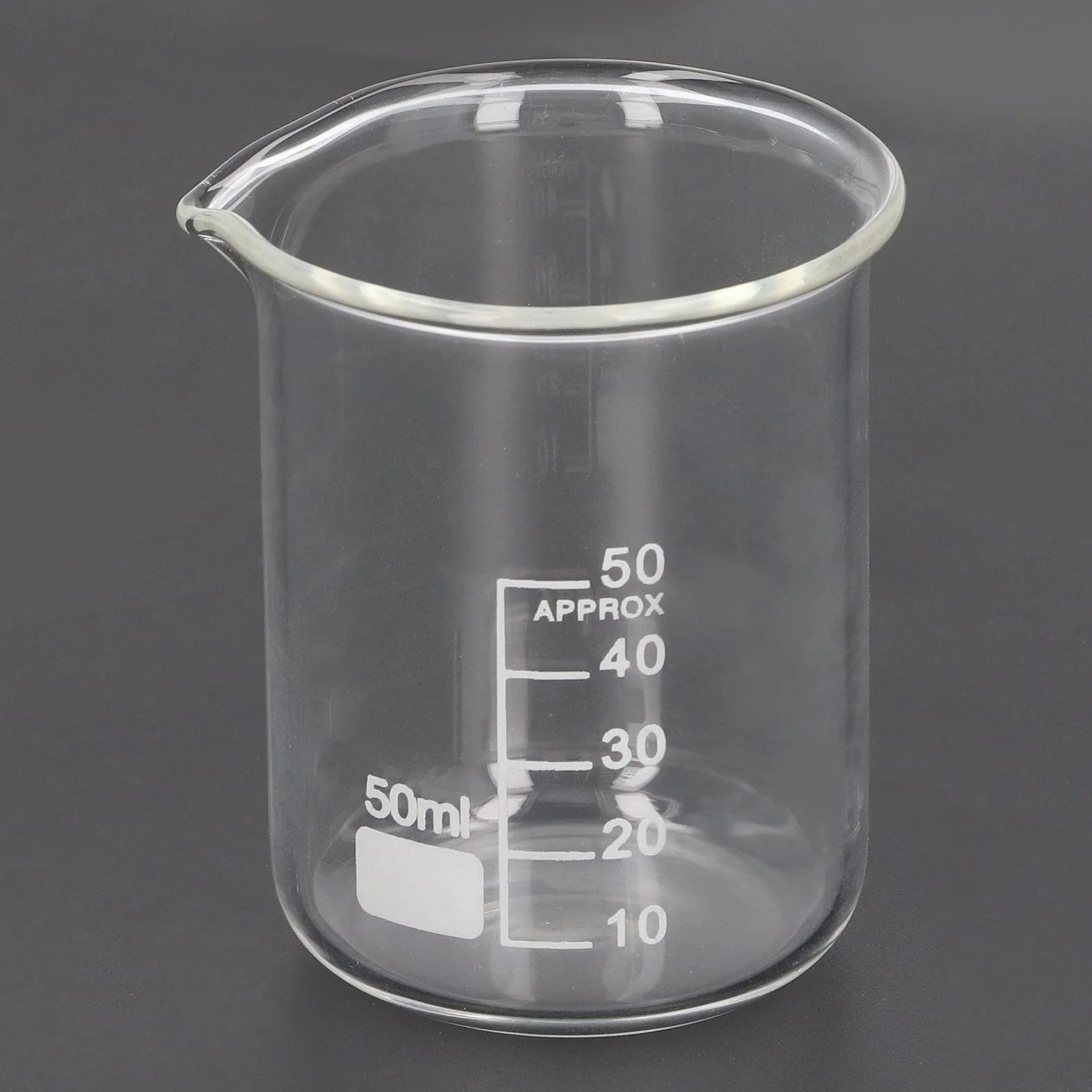 10 Stück Glas Messbecher 50 ml Volumetrische Transparente Becherglas Laborglaswaren für Labor Küchen Bedarf (1)
