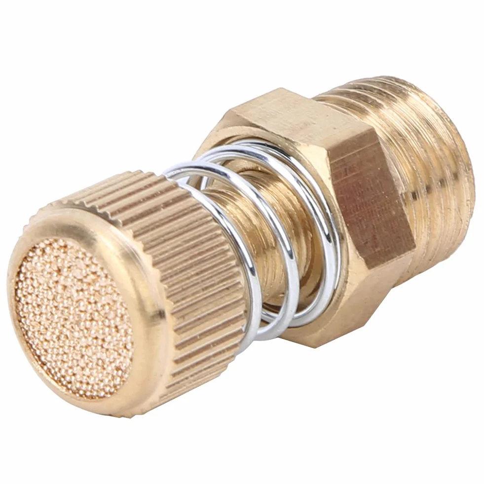 Pneumatischer Schalldämpfer mit Gewinde, 10 Stück, Pneumatischer Schalldämpfer, Messing, BSPT-Außengewinde, Magnetventil, Schalldämpfer (1/4)