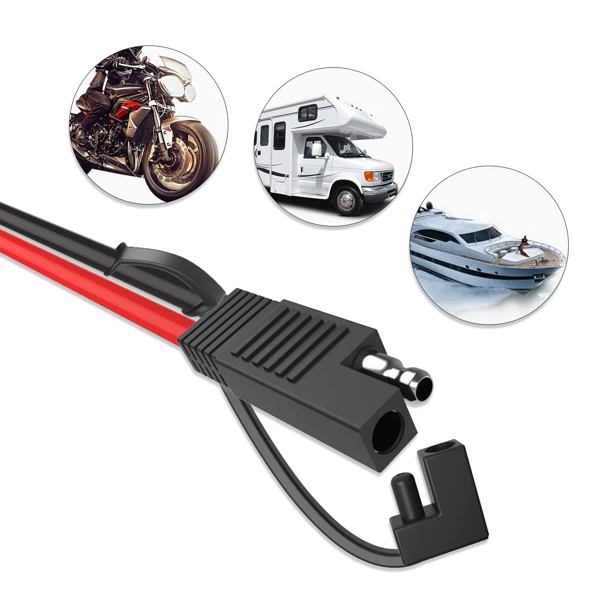 SAE zu SAE Verlängerungskabel 10AWG 10ft/3m Schnellkupplungskabelbaum SAE Stecker mit SAE zu SAE Polaritätsumkehradapter für Automotive, Solarpanel SAE Stecker, Motorrad, Autos, Traktor