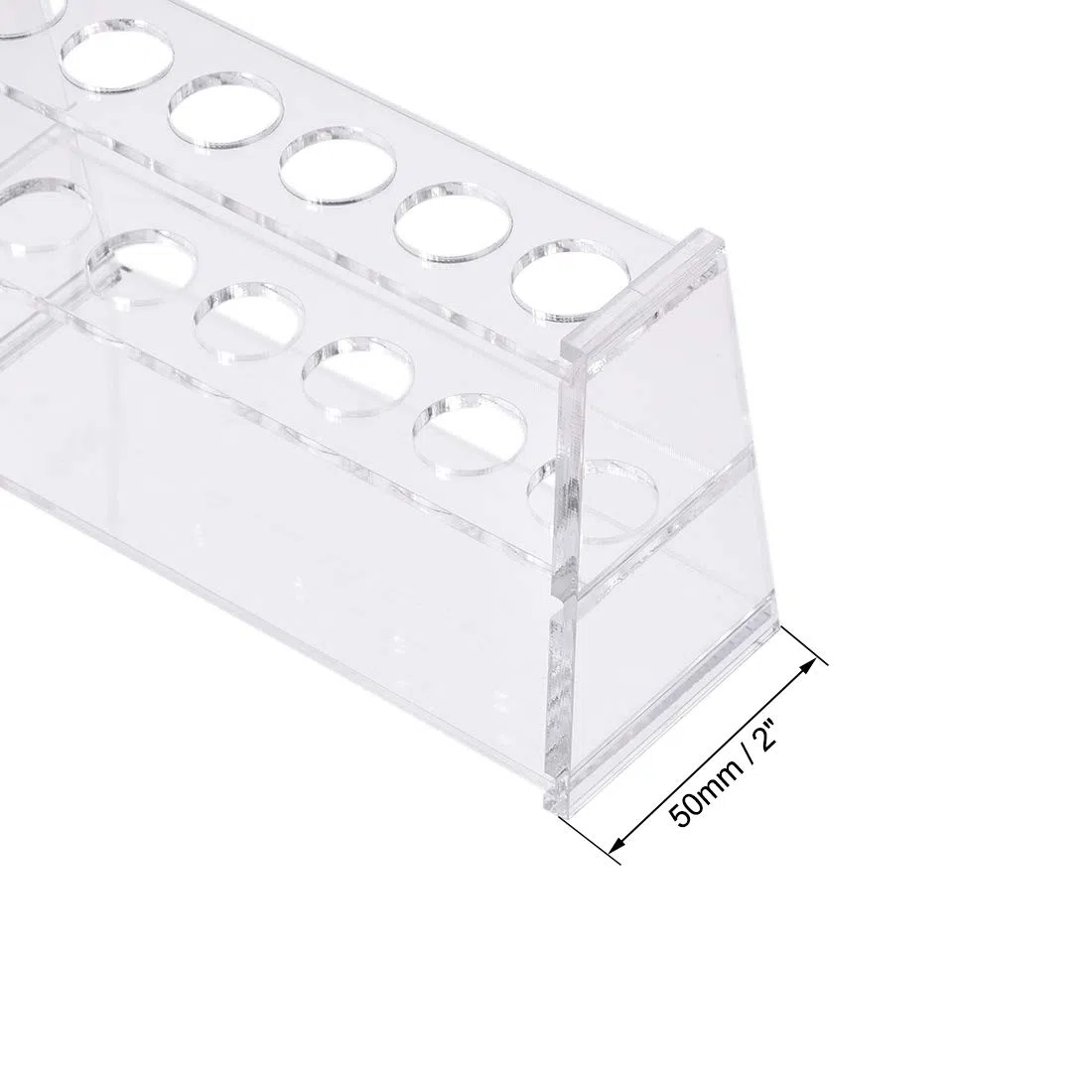 sourcing map 2 Stück Reagenzglashalter Rack 6 Wells für 10ml Zentrifugenröhrchen Klar