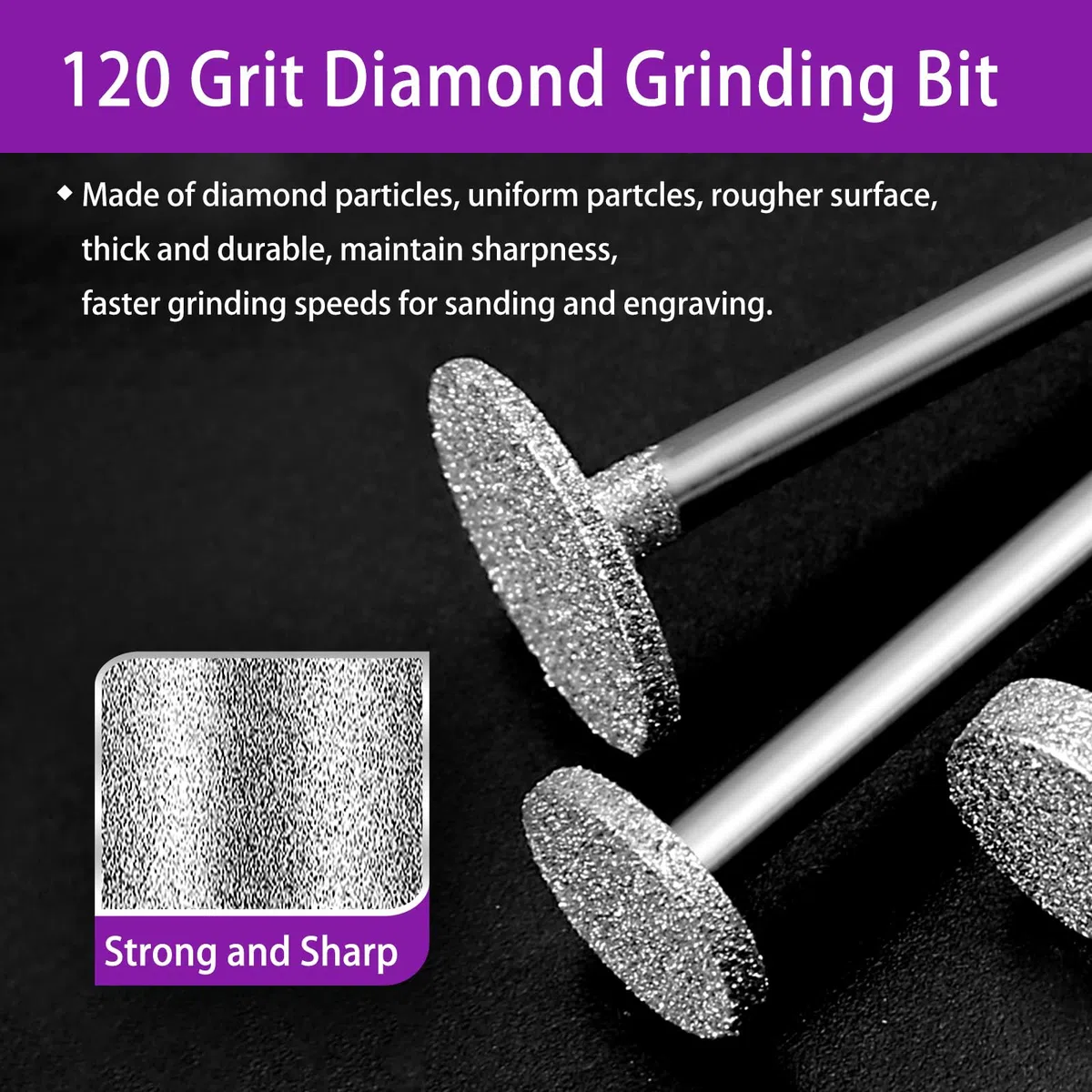 52 Stück Diamant Fräser Set,Diamant Fräser,Kompatibel mit Dremel Schleifaufsätze Rotary Tool Zubehör mit 1/8"(3mm) Schaft Passform für Stein Glas Keramik Schnitzen,Schleifen,Polieren,Gravieren,Bohren