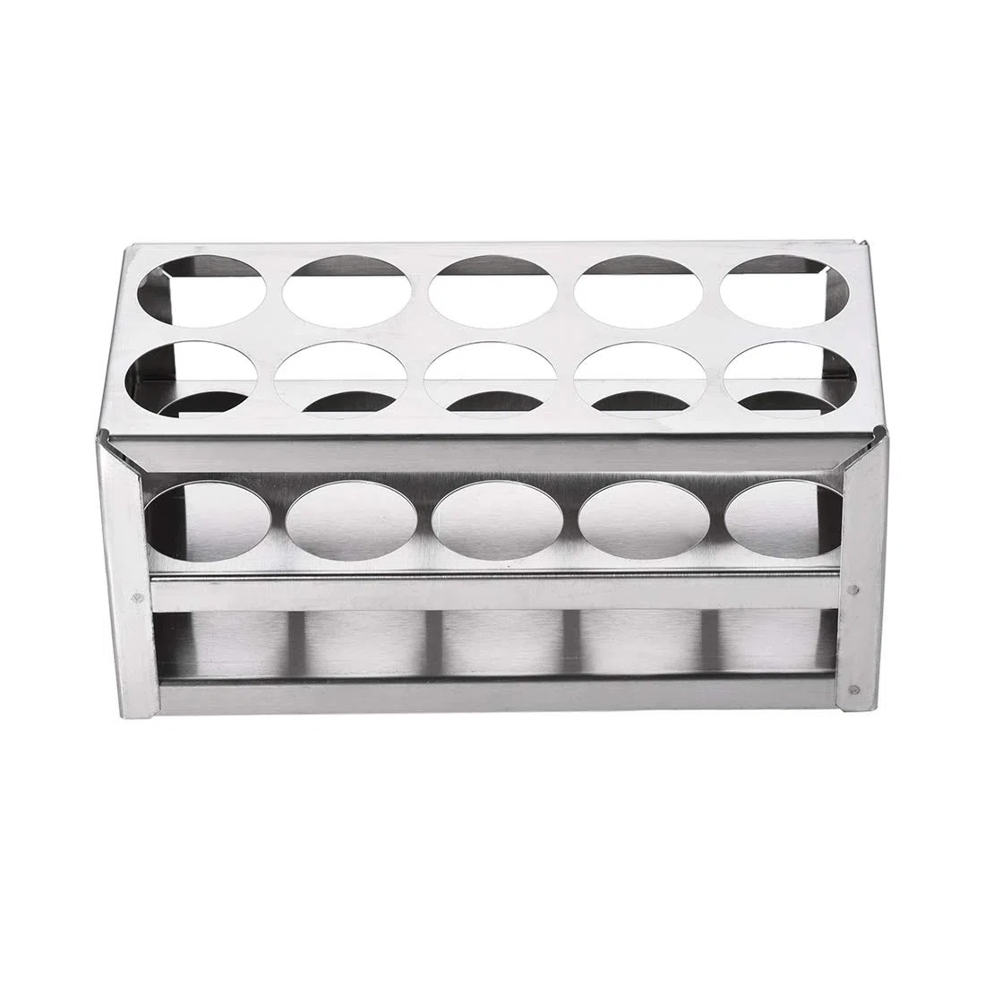 sourcing map Edelstahl Reagenzglashalter Rack 10 Loch 3 Lagen für 26-30mm Rohre