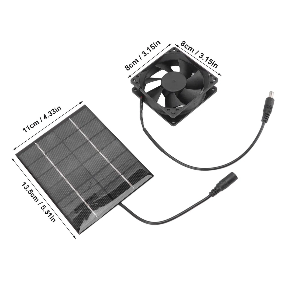 2W Solarventilator ÜBerragende Leistung, 6V Wasserdichter Solarpanel Mit LüFter Kit Tragbarer Solarbetriebener Abluftventilator FüR Camping Caravan Yacht GewäChshaus